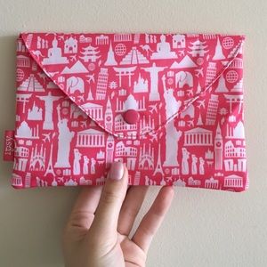 Plastic coasted city makeup bag