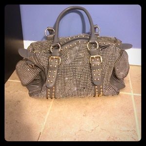 Grey bling bag