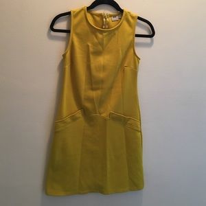 ASOS Yellow Mod Shift Dress with Back Zip Sz 4