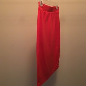 Orange pencil skirt