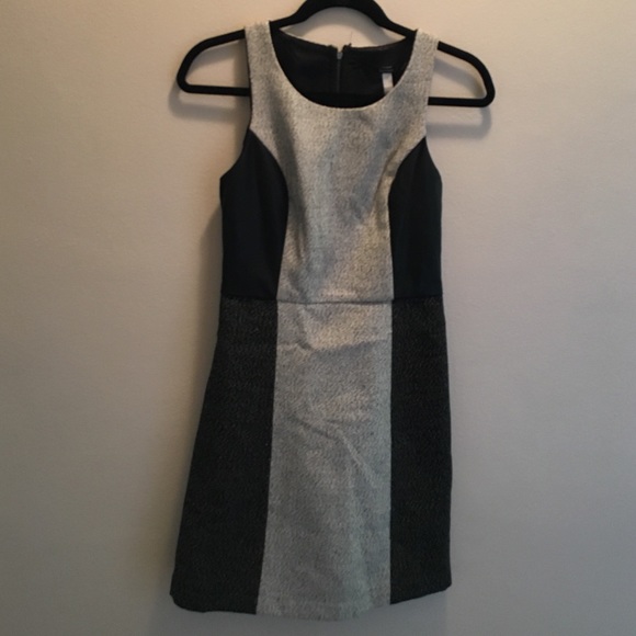 Kensie Houndstooth and Faux Leather Dress XS