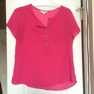 Bright pink short sleeve shirt