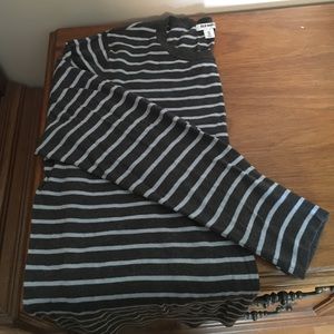 Gray and Blue Striped Sweater