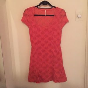 Free people pink lace bodycon dress