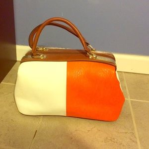 Orange and white doctors bag