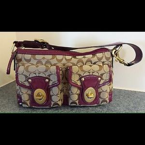 EUC Authentic Coach G0826-F12869 Khaki Plum