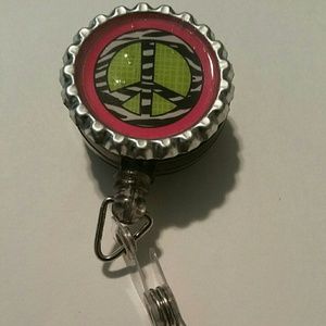 Zebra peace sign badge reel