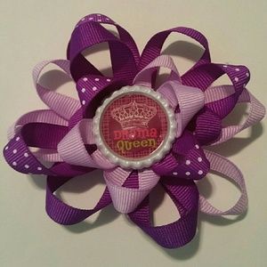 Purple loopy flower bow