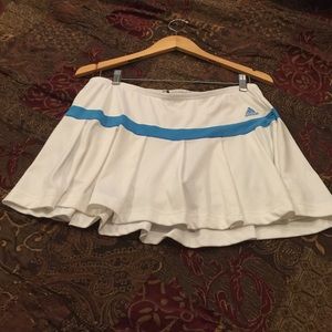White with blue trim tennis skirt