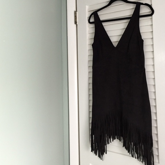 Zara suede fringe dress