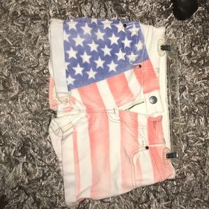 American flag jean shorts