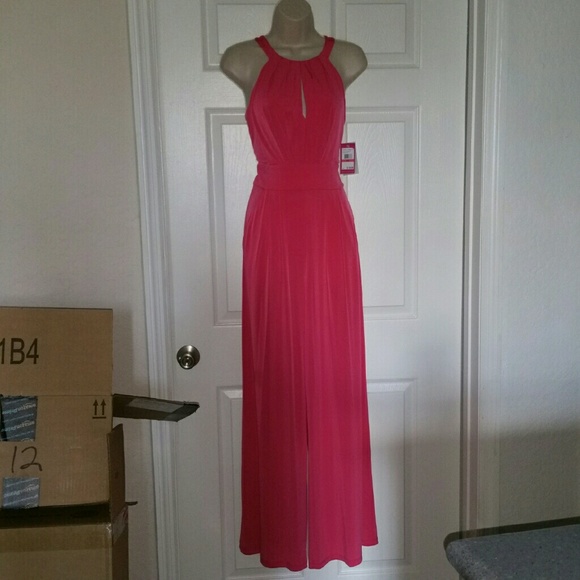 Vince Camuto Pink Jersey Halter Jumpsuit