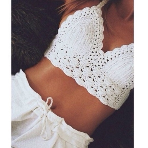 White crochet bralette