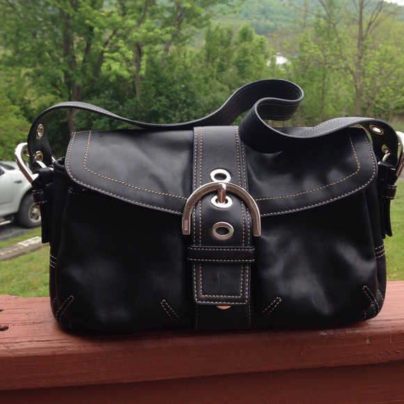 Coach | Bags | Coach Black Buckle Flap Soho Shoulder Bag  display picture 1