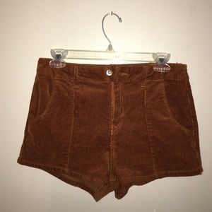 Orange brown corduroy shorts