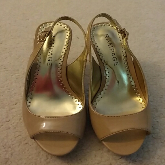 Rampage open toe sling back pumps