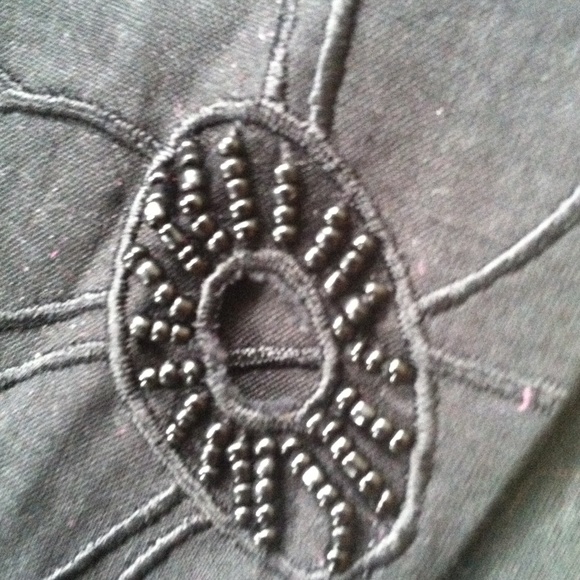 Cotton boho black sundress with beading embroidery - Picture 4 of 4