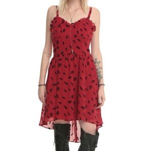 Royal Bones Red feather-patterned dress