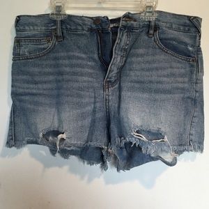 Free People distressed denim shorts