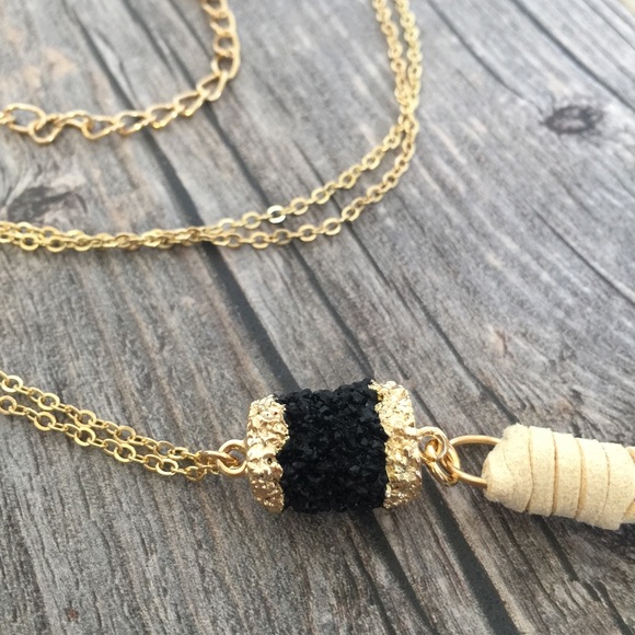 Danika Black Druzy Necklace - Picture 3 of 4