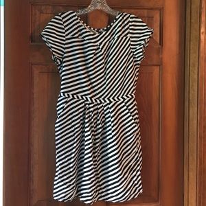 J. Crew black and white striped dress