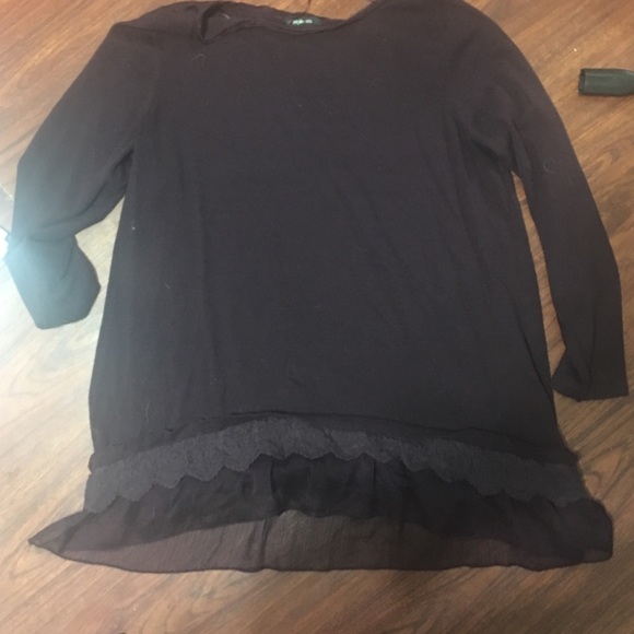 Style & co purple ruffled sweater xl