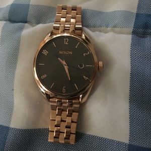 Rose gold Nixon watch