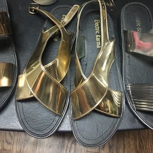 Cute gold sandals perfect for summer