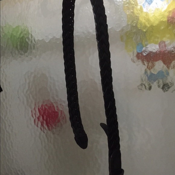 Black braided leather belt vintage - Picture 1 of 3
