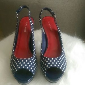 Nine West Bigspender Slingback Peep Toe Heels