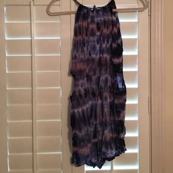 Tie dye romper with cut outs on sides