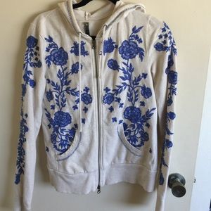 Free people zip up hoodie jacket.