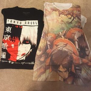 2 graphic anime t-shirts. (2 for 1 deal)
