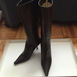 Jimmy Choo espresso brown knee high boots size 38