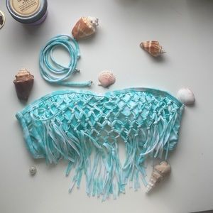 Ripcurl crochet fringe bandeau (removable straps)