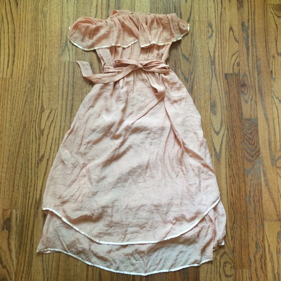 Strapless ruffle dress