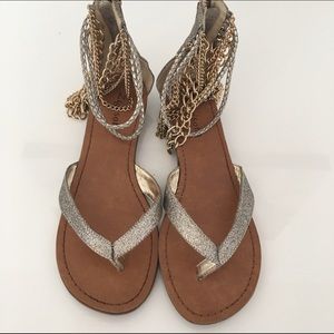 Zigi soho zip chain sparkly sandals fits size 8