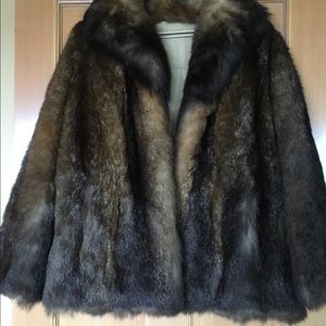 Opossum fur jacket coat
