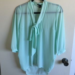 Forever 21 turquoise blouse button down