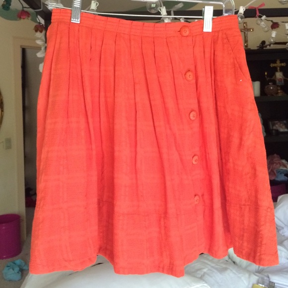Anthropologie Postage Stamp Orange Skirt