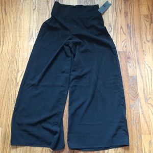 Wide leg chiffon trousers