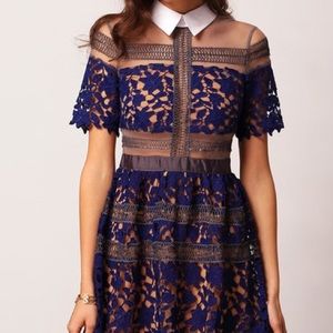 Blue lace collared dress!