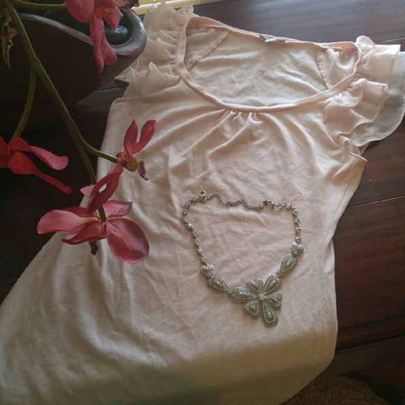 Express Light Pink with Ruffles XS Top