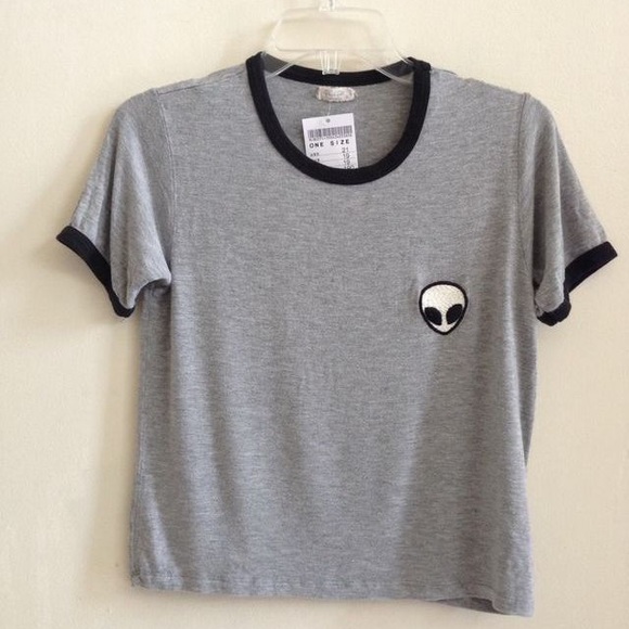 Brandy Melville gray alien T