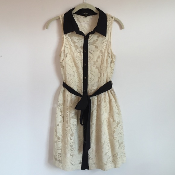 Cream lace and black sundress