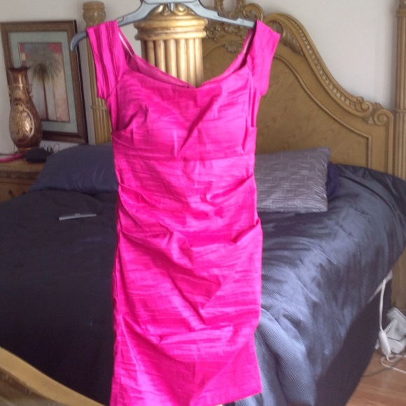 Fuchsia dresses off shoulder  size 4