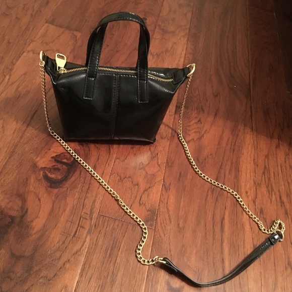 Black patten leather Steve Madden small purse