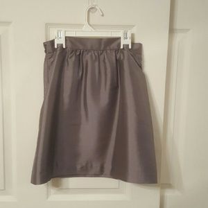Loft grey silk skirt with pockets NWOT