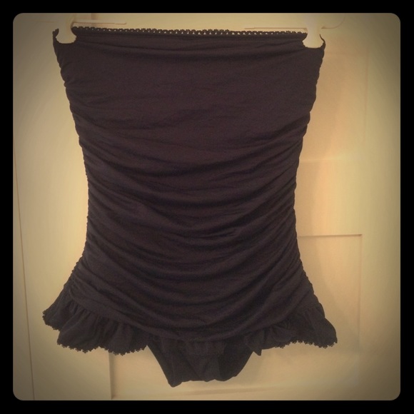 Juicy couture navy ruched swim dress