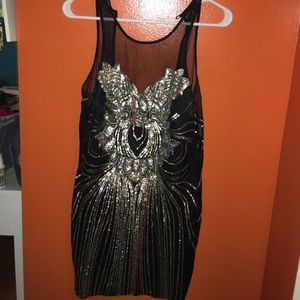 Gold and Black Sequin dress